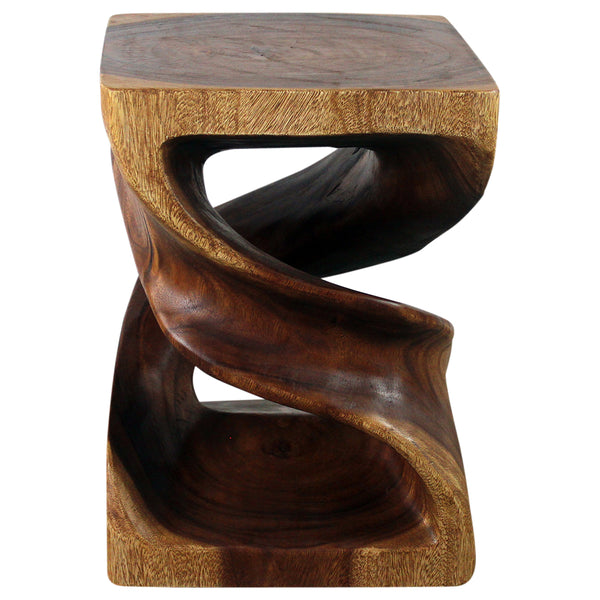 Haussmann® Wood Double Twist End Table 15 x 15 x 20 in High Walnut Oil