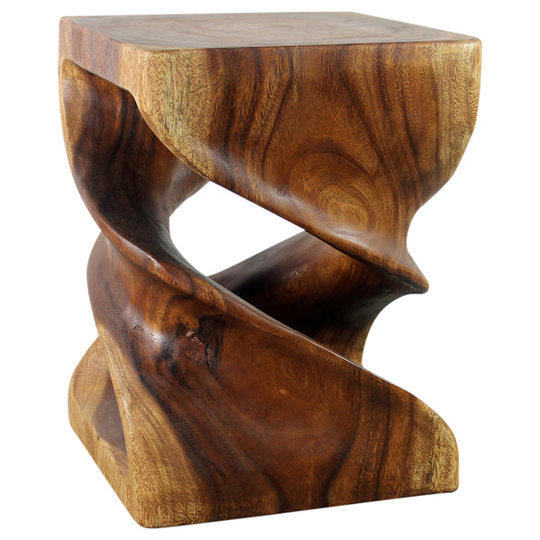 Haussmann® Wood Double Twist End Table 15 x 15 x 20 in High Walnut Oil