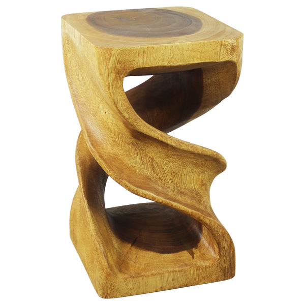 Haussmann® Wood Double Twist Stool Table 12 in SQ x 20 in H Oak Oil