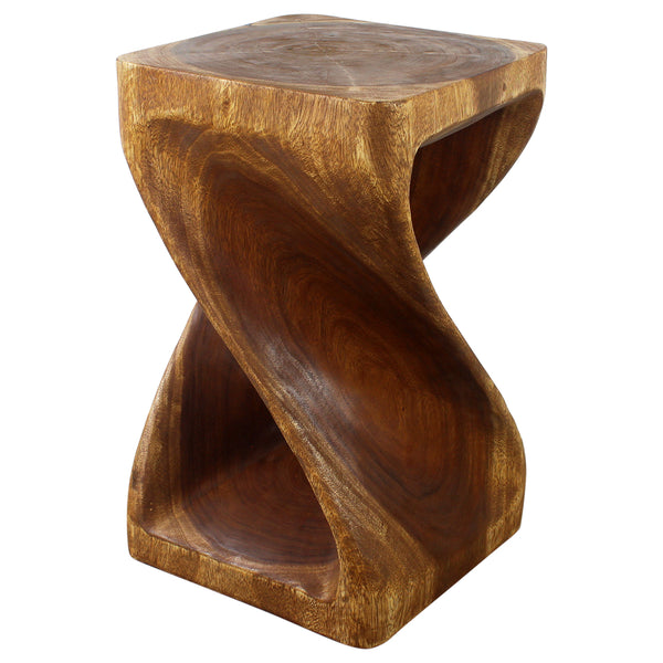 Haussmann® Original Wood Twist Stool 14 X 14 X 23 In High Walnut Oil