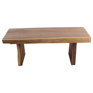 Haussmann® Wood Natural Edge Bench 48 in x 18 x 18 in H KD Walnut Oil