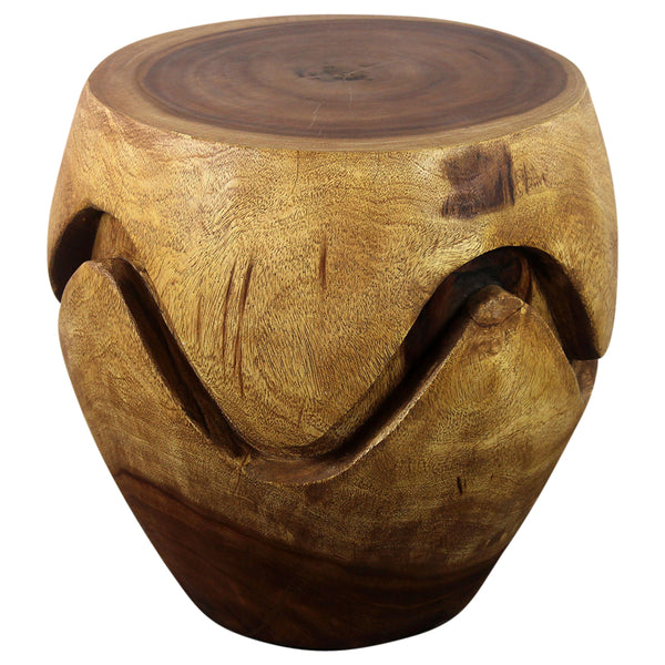 Haussmann® Wood Barrel Puzzle Drum Table 18 DIA x 18 inch High Walnut Oil