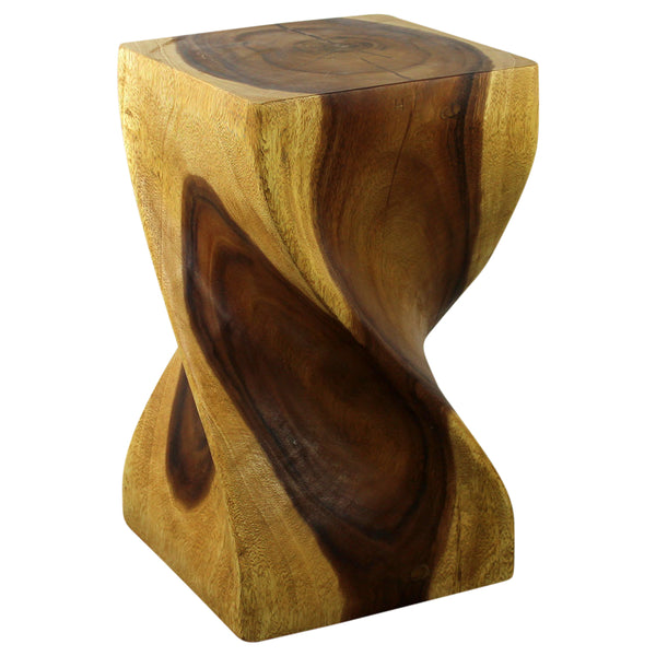 Haussmann® Big Twist Wood Stool Table 12 in SQ x 20 in H Oak Oil