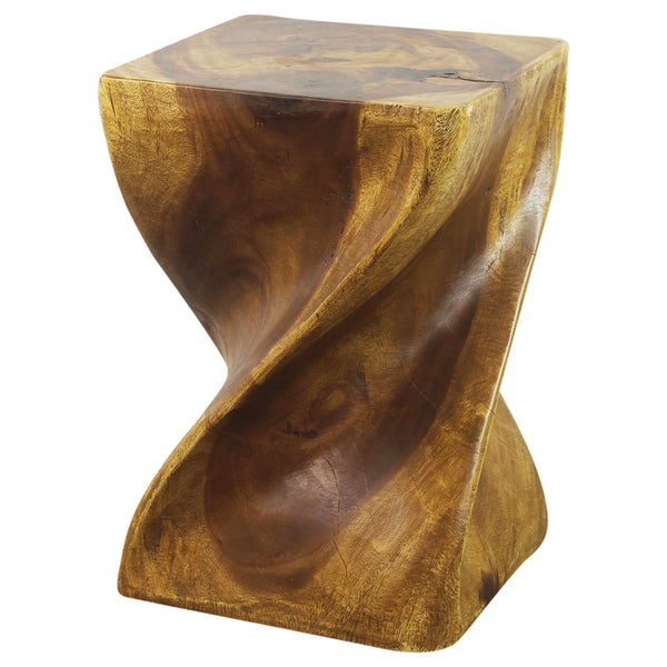 Haussmann® Big Twist Wood Stool Table 14 in SQ x 20 in H Oak Oil