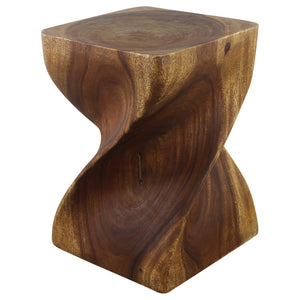 Haussmann® Big Twist Wood Stool Table 14 in SQ x 20 in H Walnut Oil
