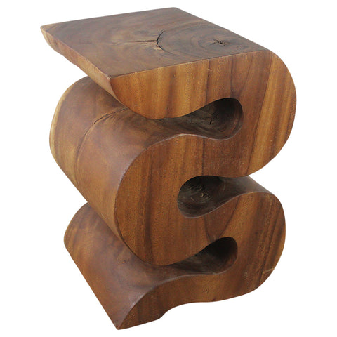 Haussmann® Wood BIG Wave Verve Accent Snake Table 14 x 14 x 20 in H Walnut Oil
