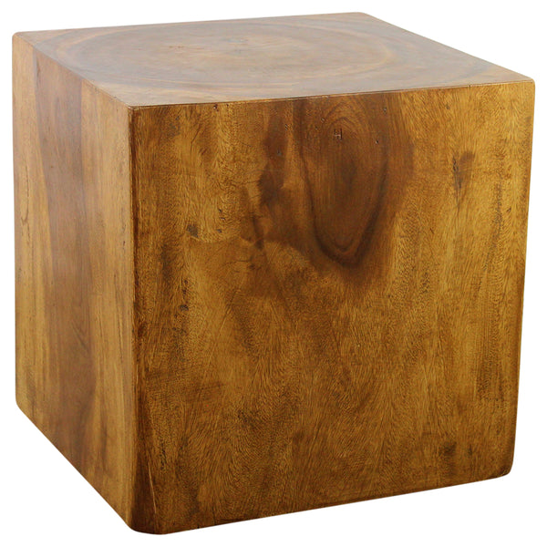 Haussmann® Wood Cube Table 18 in SQ x 18 in High Hollow inside Oak Oil