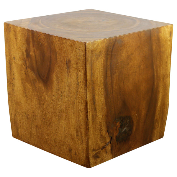 Haussmann® Wood Cube Table 18 in SQ x 18 in High Hollow inside Oak Oil