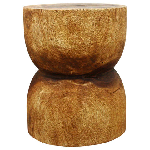 Haussmann® Wood D Bell End Table 16 in DIA x 20 inch High Walnut Oil