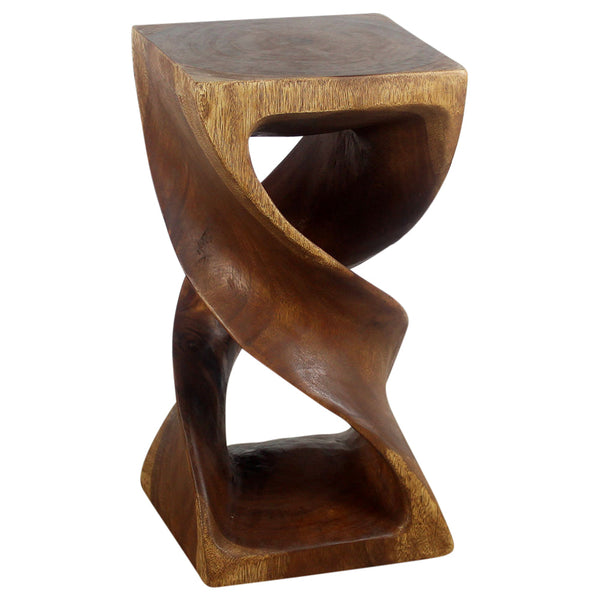 Haussmann® Wood Double Twist Stool Table 12 in SQ x 23 in H Walnut Oil