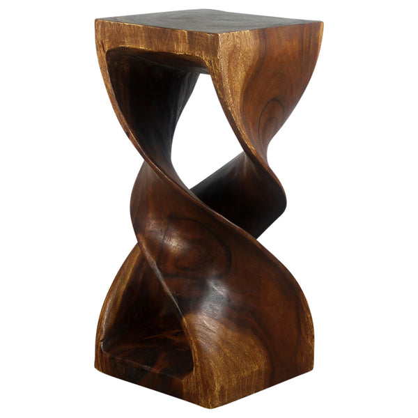 Haussmann® Wood Double Twist Stool Table 12 in SQ x 26 in H Walnut Oil