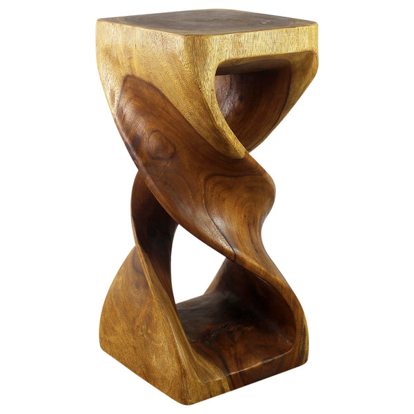 Haussmann® Wood Double Twist Stool Table 14 in SQ x 30 in H Oak Oil
