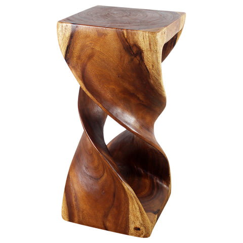 Haussmann® Wood Double Twist Stool Table 14 in SQ x 30 in H Walnut Oil