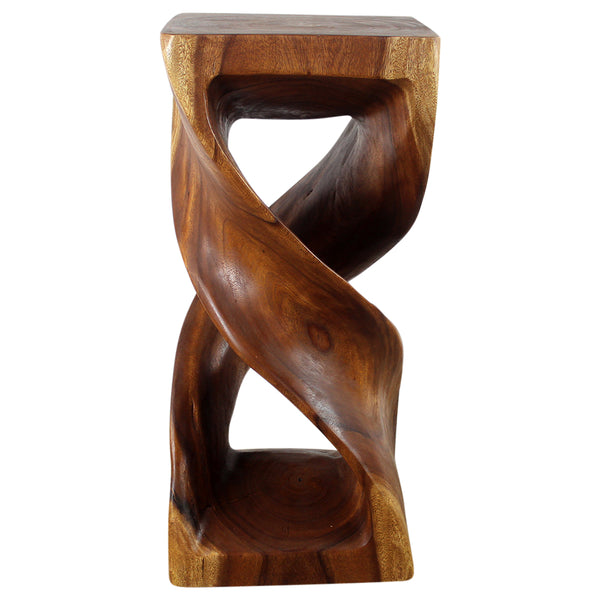Haussmann® Wood Double Twist Stool Table 14 in SQ x 30 in H Walnut Oil