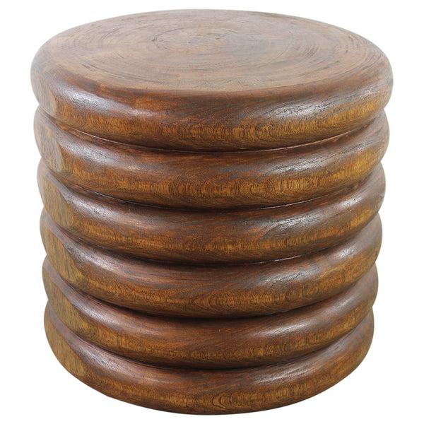 Haussmann® Mango Stacked Rings Table 20 D x 18 in High Antique Oak Oil