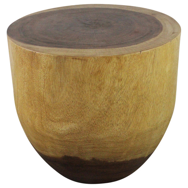 Haussmann® Wood Oval Drum Table 20 in Diameter x 18 in High Walnut Oil