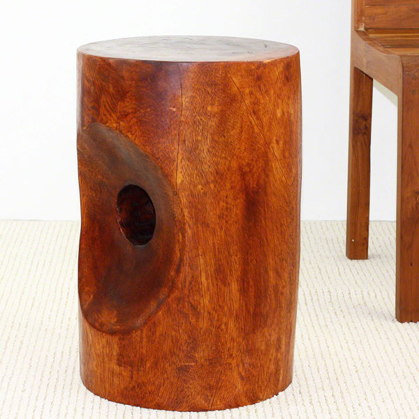 Haussmann® Wood Peephole Table Stool 13 in D x 20 in H Cherry Oil