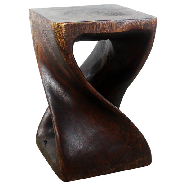 Haussmann® Original Wood Twist Stool 12 X 12 X 18 In High Mocha Oil