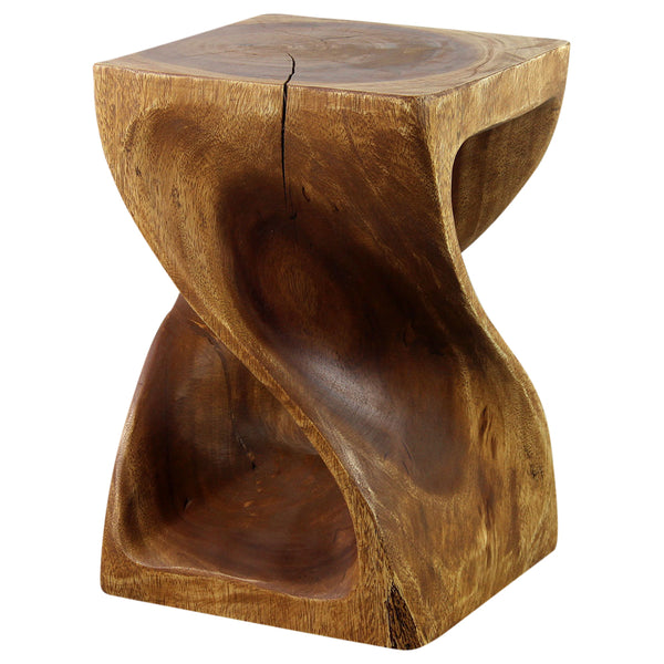 Haussmann® Original Wood Twist Stool 12 X 12 X 18 In High Walnut Oil