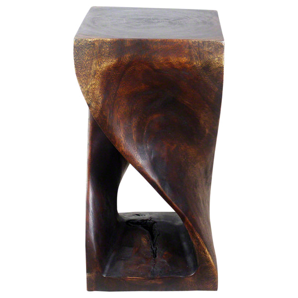 Haussmann® Original Wood Twist Stool 12 X 12 X 23 In High Mocha Oil