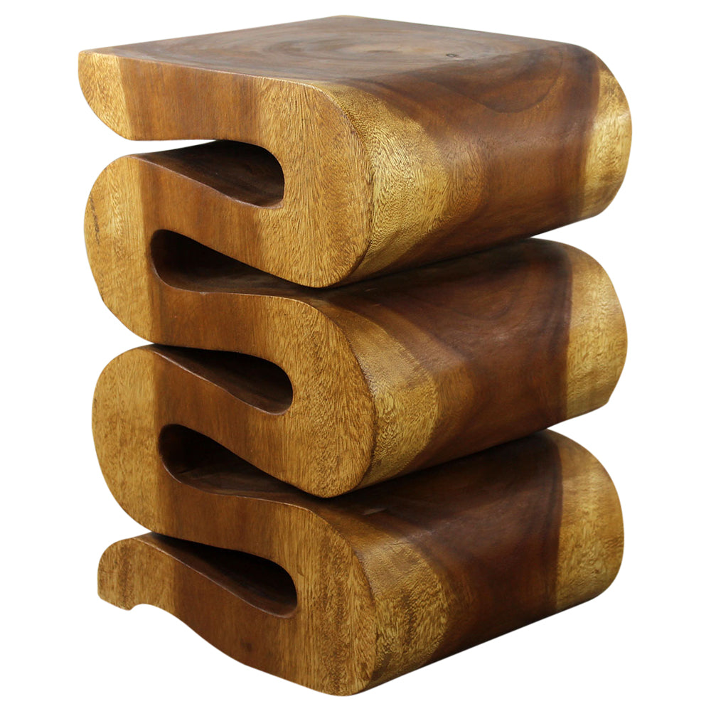 Haussmann® Wood Wave Verve Accent Snake Table 12 x14 x 20 in H Oak Oil