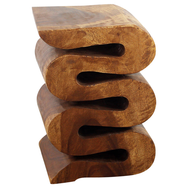 Haussmann® Wood Wave Verve Accent Snake Table 12x14x20 in H Walnut Oil