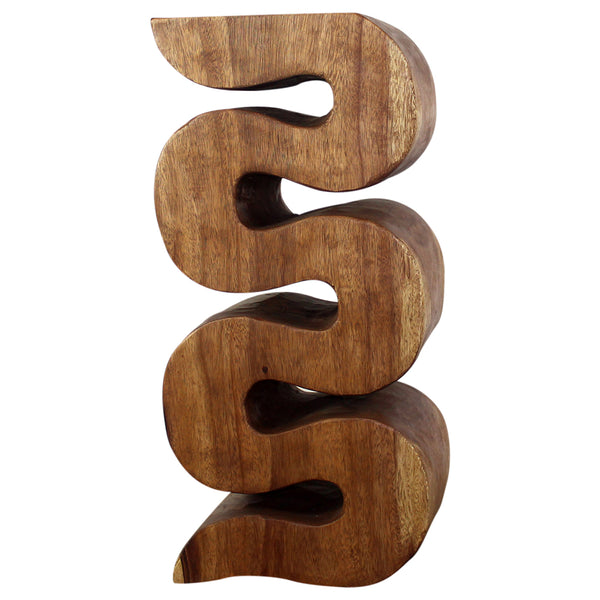 Haussmann® Wood Wave Verve Accent Snake Table 12x14x30 in H Walnut Oil